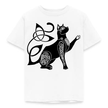 Chat noir celte - T-shirt Enfant - blanc - Devant - AI Model Kid Male (0cm)