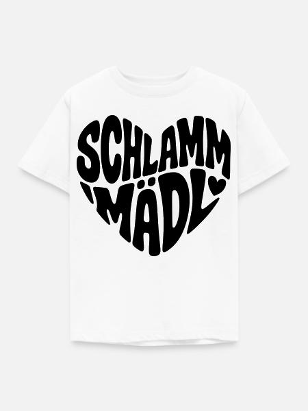 Schlamm Mädl - Kinder T-Shirt - Weiß