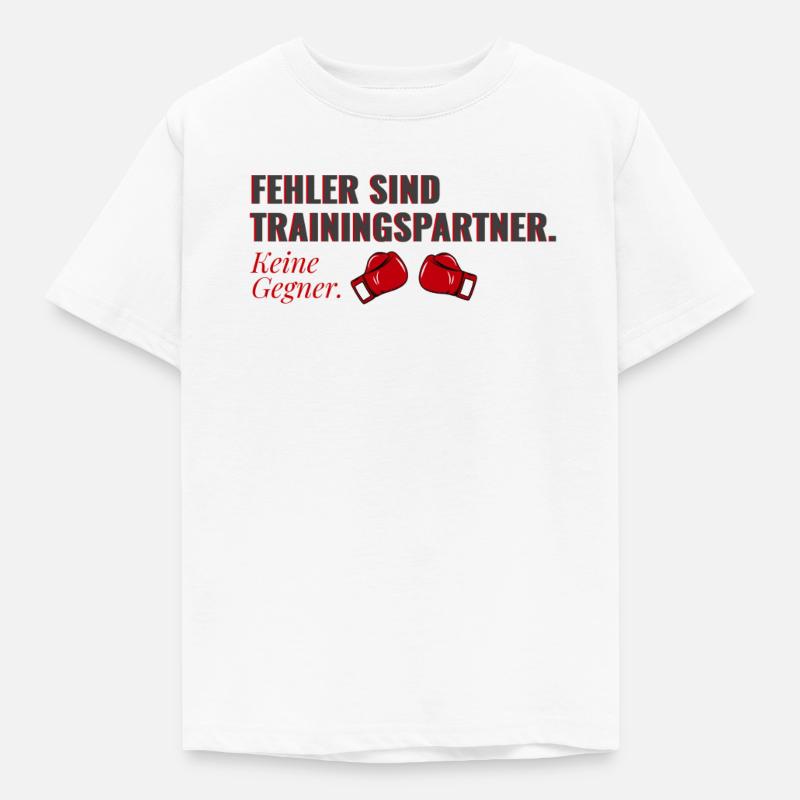 Fehler sind Trainingspartner – Mindset Shirt - Kinder T-Shirt - Weiß