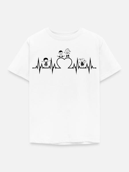 Herzschlag Kinder - Kinder T-Shirt - Weiß