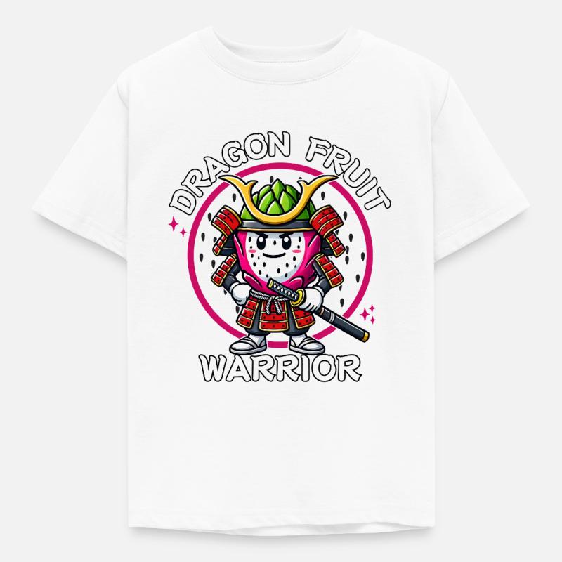Must-have Dragon Fruit Warrior Samurai - Kids' T-Shirt - white