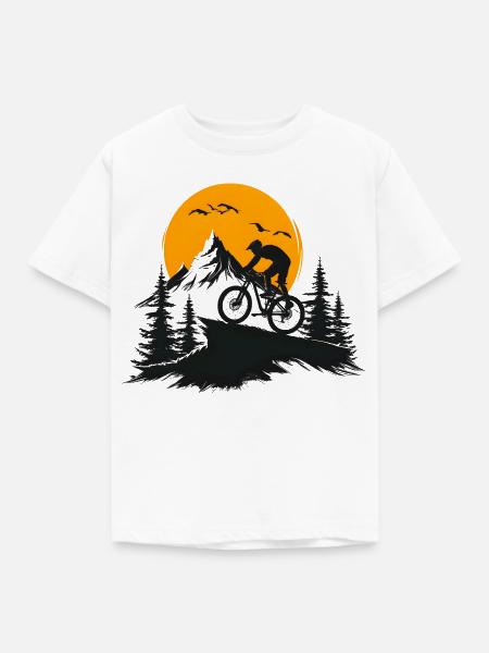 Mountainbike - Kinder T-Shirt - Weiß