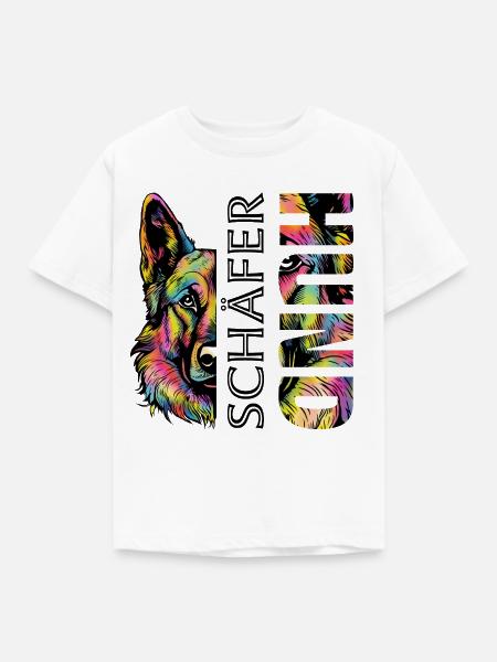 Bunter Schäferhund - Kinder T-Shirt - Weiß