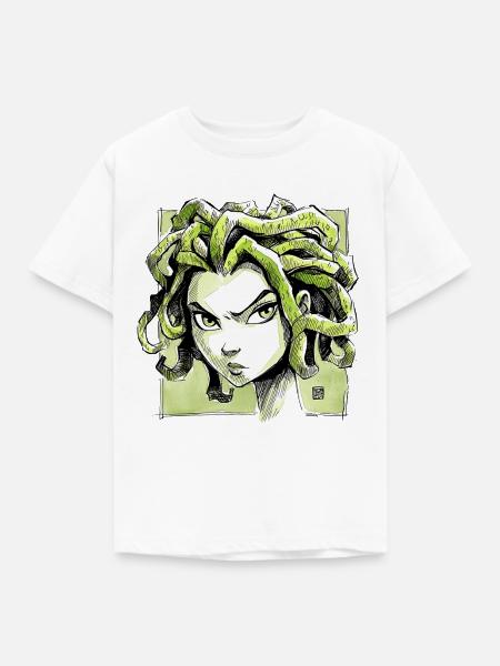 Medusa Sketch - Kinder T-Shirt - Weiß