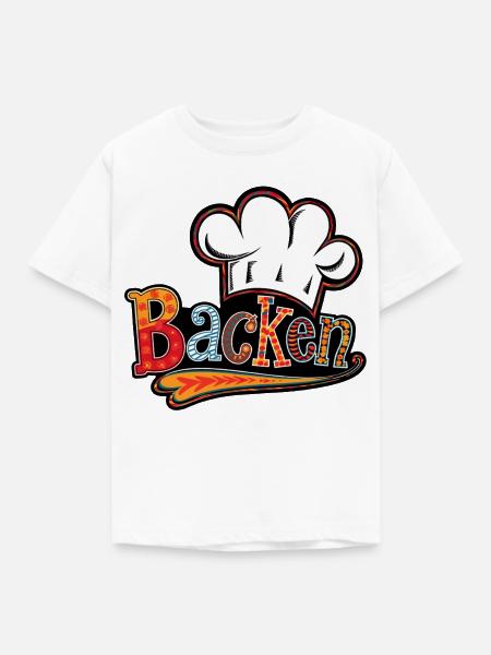 Bäckerei Motiv mit Bäckerhut - Kinder T-Shirt - Weiß