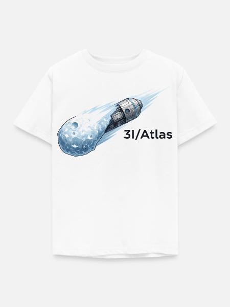 Kometenflug durch den Weltraum - Kinder T-Shirt - Weiß