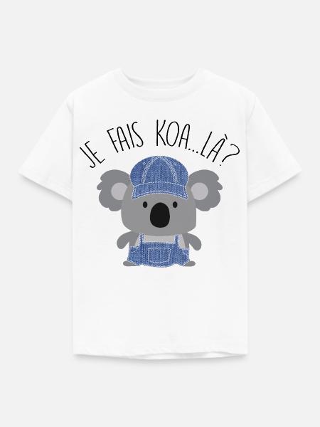 Koala Style Denim Casual - Kinder T-Shirt - Weiß