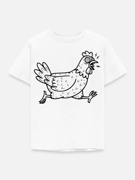 Verrücktes Huhn - Kinder T-Shirt - Weiß