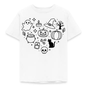 Halloween Herz (Farbe änderbar Personalisieren) - Kinder T-Shirt - Weiß - Vorne - AI Model Kid Male (0cm)