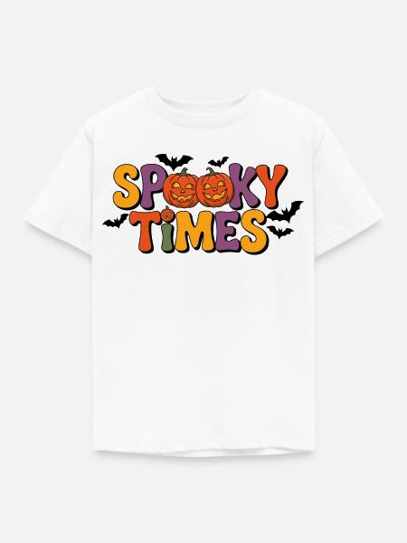 Spooky Times Halloween Pumpkins - Kinder T-Shirt - Weiß