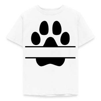 Dog Paws Name Tag - Kids' T-Shirt - white - Front - AI Model Kid Male (0cm)