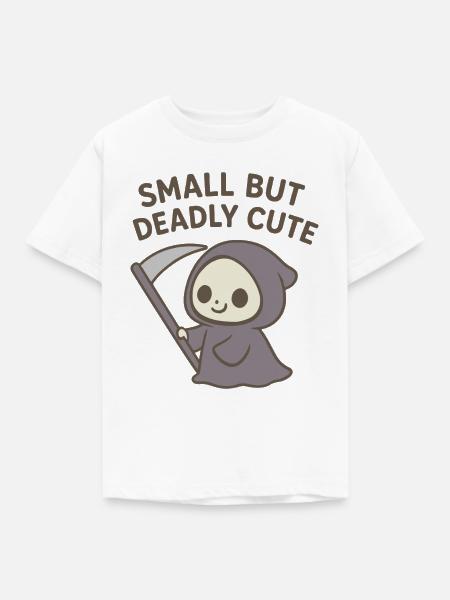Klein, aber tödlich süß Sensenmann - Kinder T-Shirt - Weiß