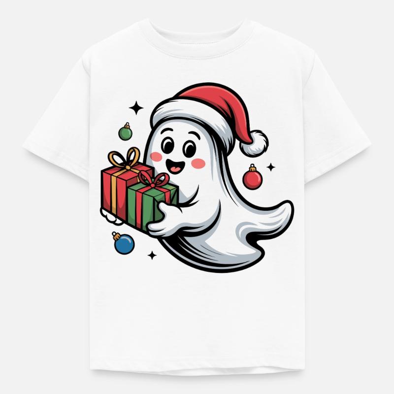 Weihnachtsgeist mit Geschenken - Kinder T-Shirt - Weiß