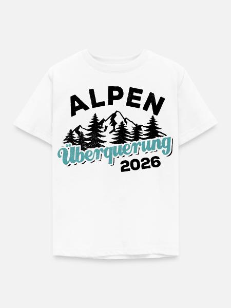 Alpen Überquerung 2026 - Wandern - Kinder T-Shirt - Weiß