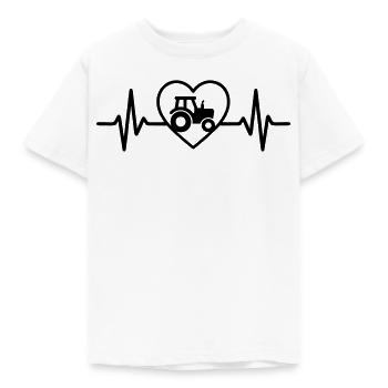 Herz Traktor – Leidenschaft Landwirtschaft - Kinder T-Shirt - Weiß - Vorne - AI Model Kid Male (0cm)