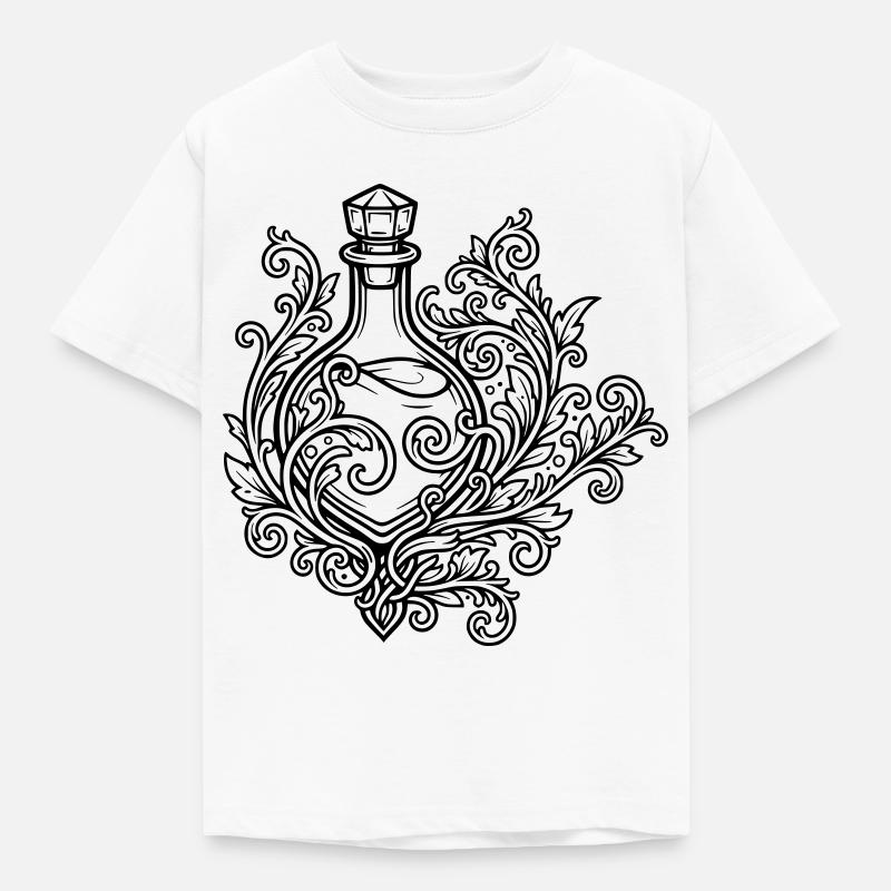 Fiole d'elixir et fleurs - T-shirt Enfant - blanc