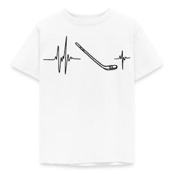 Eishockey | Herzklopfen am Po und am Puck - Kinder T-Shirt - Weiß - Vorne - AI Model Kid Male (0cm)