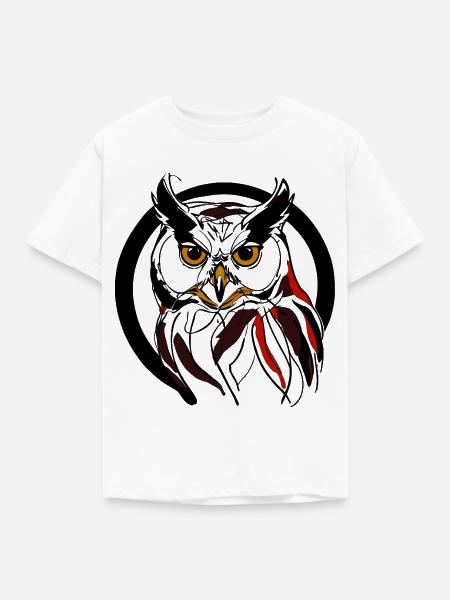 Nacht-Eule - Kinder T-Shirt - Weiß