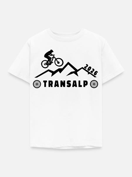 Transalp mit Fahrrad 2026 - Kinder T-Shirt - Weiß