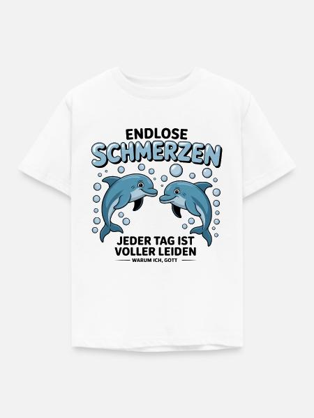 Endlose Schmerzn - Funny Deutsche Memes - Kinder T-Shirt - Weiß