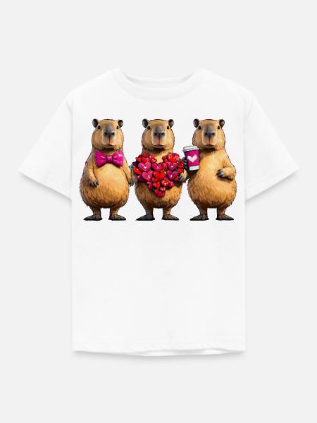 Liebesbiber Trio - Kinder T-Shirt - Weiß