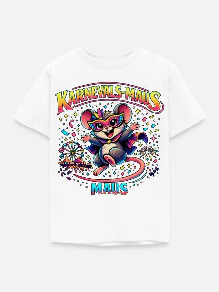Karnevalsmaus Fasching Kostüm Niedlich Geschenk - Kinder T-Shirt - Weiß