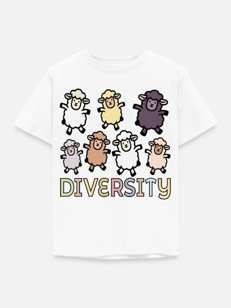 Vielfalt Schaf-Inklusion - Kinder T-Shirt - Weiß