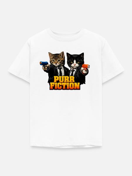 Schnurr-Fiktion - Kinder T-Shirt - Weiß