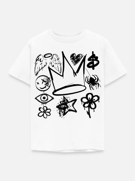 Kunstdiagramm-Muster - Kinder T-Shirt - Weiß