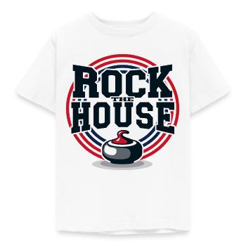Curling Rock the House Eissport Team Spirit - Kinder T-Shirt - Weiß - Vorne - AI Model Kid Male (0cm)