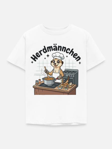 Herdmännchen Koch Erdmännchen am Herd  - Kinder T-Shirt - Weiß