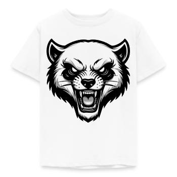 Wild Glutton Wolverine Maskottchen-Logo - Kinder T-Shirt - Weiß - Vorne - AI Model Kid Male (0cm)