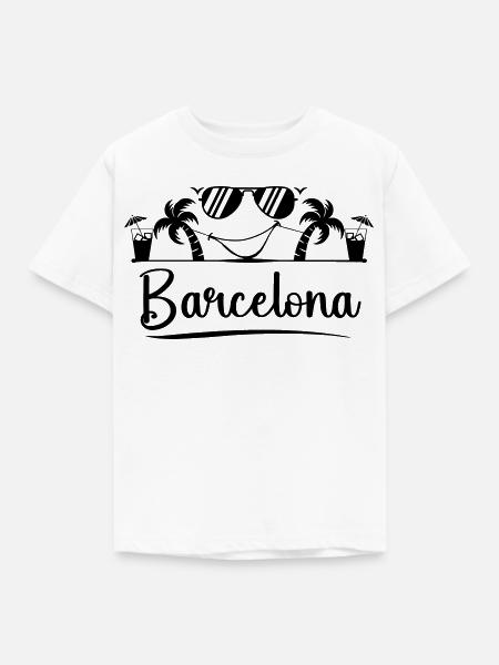Barcelona - Kinder T-Shirt - Weiß