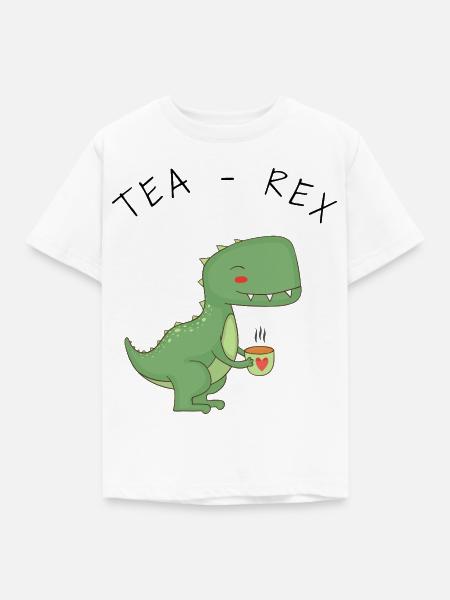Lustige T-Rex-Teezeit - Kinder T-Shirt - Weiß