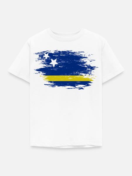 Curacao Flagge used - Kinder T-Shirt - Weiß