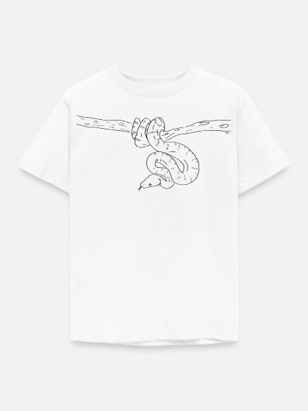 Snake (b&w) - Kinder T-Shirt - Weiß