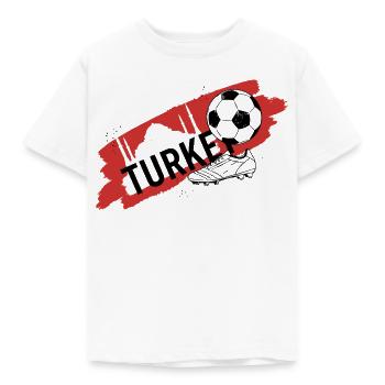 Turquie Football Maillot Supporter Turkey Soccer - T-shirt Enfant - blanc - Devant - AI Model Kid Male (0cm)