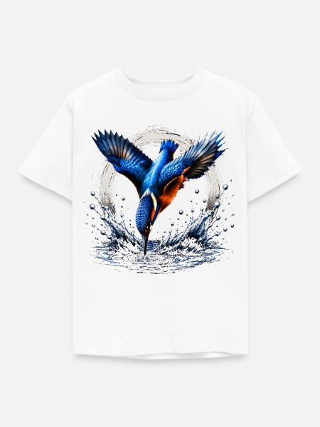 Eisvögler-Design - Kinder T-Shirt - Weiß