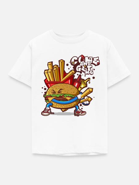 Samurai Burger - Kinder T-Shirt - Weiß