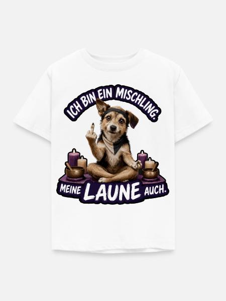 Meine Laune ist ein Mischling - Kinder T-Shirt - Weiß