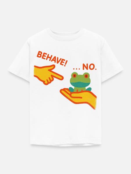 Trotziger Frosch - Kinder T-Shirt - Weiß