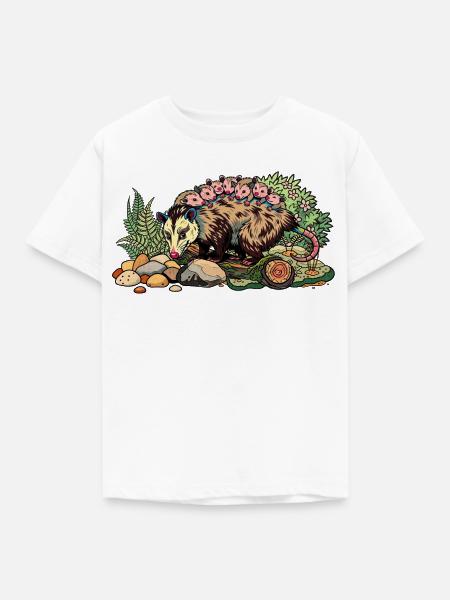 Opossum-Mama mit ihrem Nachwuchs - Kinder T-Shirt - Weiß