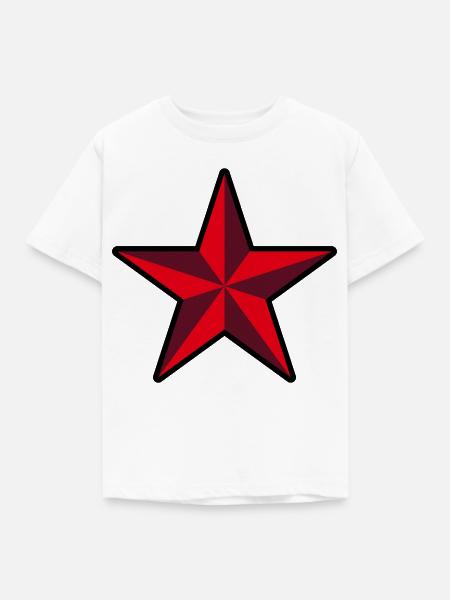 Roter Stern (Revolution / Outline / 3C) - Kinder T-Shirt - Weiß