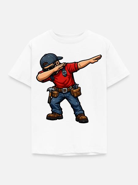 Dabbing Dachdecker - Kinder T-Shirt - Weiß