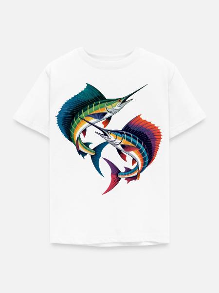 Zwei Sailfische - Kinder T-Shirt - Weiß