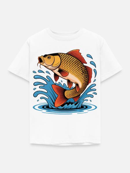 Karpfen Angeln - Kinder T-Shirt - Weiß
