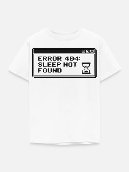 404 Schlaf Nicht Gefunden Pixeldesign - Kinder T-Shirt - Weiß