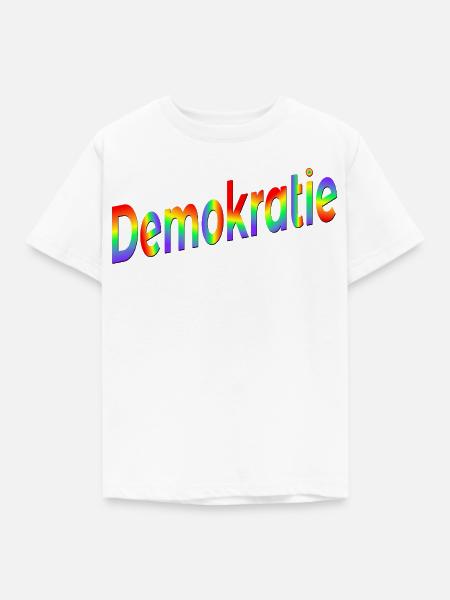 Regenbogen Demokratie - Kinder T-Shirt - Weiß