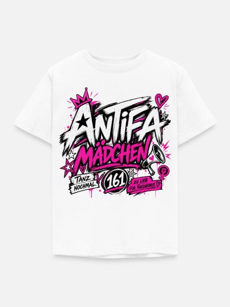 Antifa Mädchen - Kinder T-Shirt - Weiß