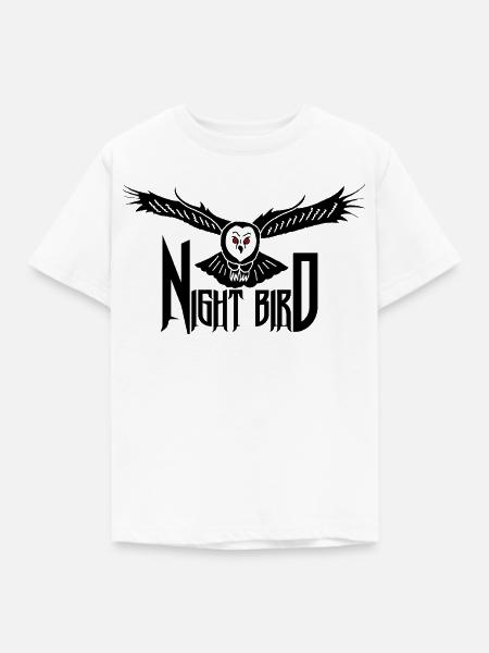 Schwarze Nachteule - Kinder T-Shirt - Weiß